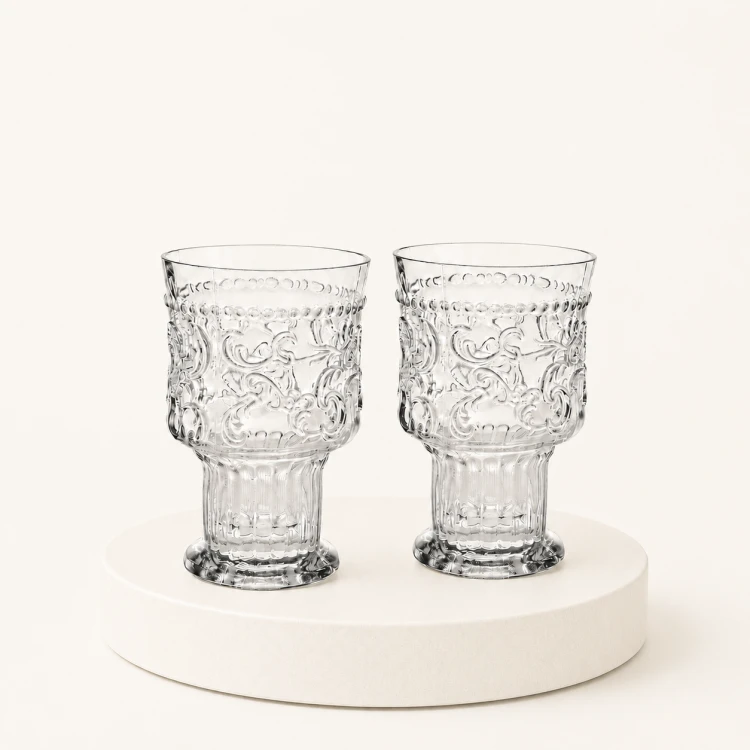 Szklanki Casa Alegre Joy 330 ml z dekoracyjnym reliefem 2 szt.
