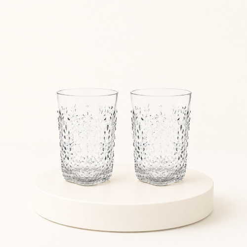 Szklanki Casa Alegre Floral Old Fashion Clear 320 ml komplet 2 sztuki