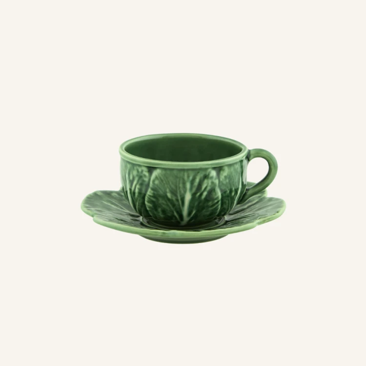 Ceramiczna filiżanka ze spodkiem kapusta 220 ml Bordallo Pinheiro Cabbage.png
