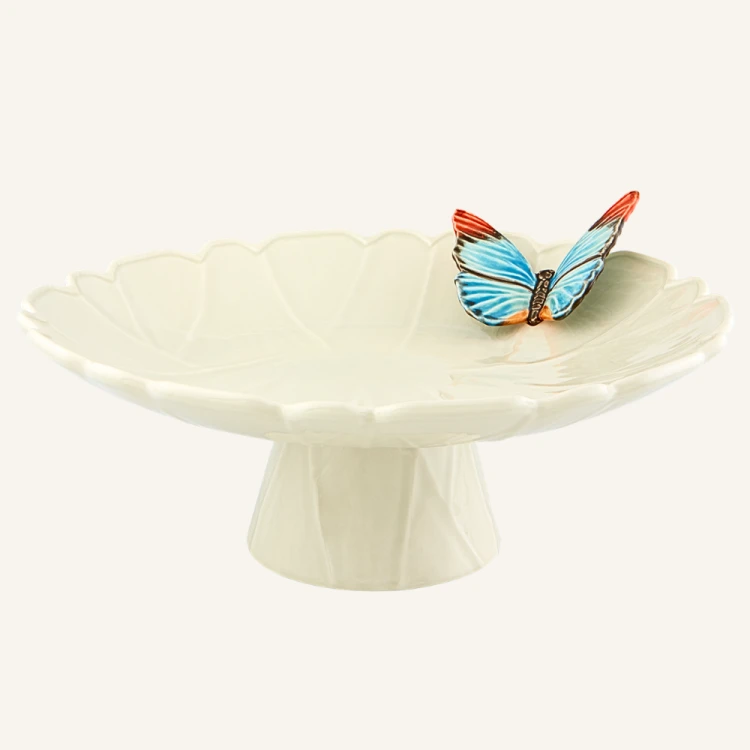 Ceramiczna patera na ciasto 39 cm Bordallo Pinheiro Cloudy Butterflies.png