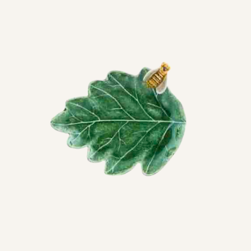 Ceramiczny liść dębu z pszczołą 14 cm Bordallo Pinheiro Countryside Leaves.png
