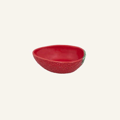 Ceramiczna miseczka owalna truskawki 13 cm Bordallo Pinheiro Strawberries.png