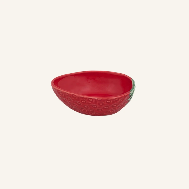 Ceramiczna miseczka owalna truskawki 13 cm Bordallo Pinheiro Strawberries.png