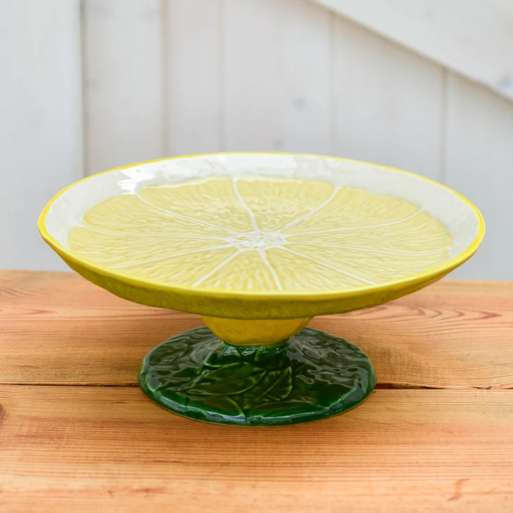 Ceramiczna patera na tort cytryna 33 cm
