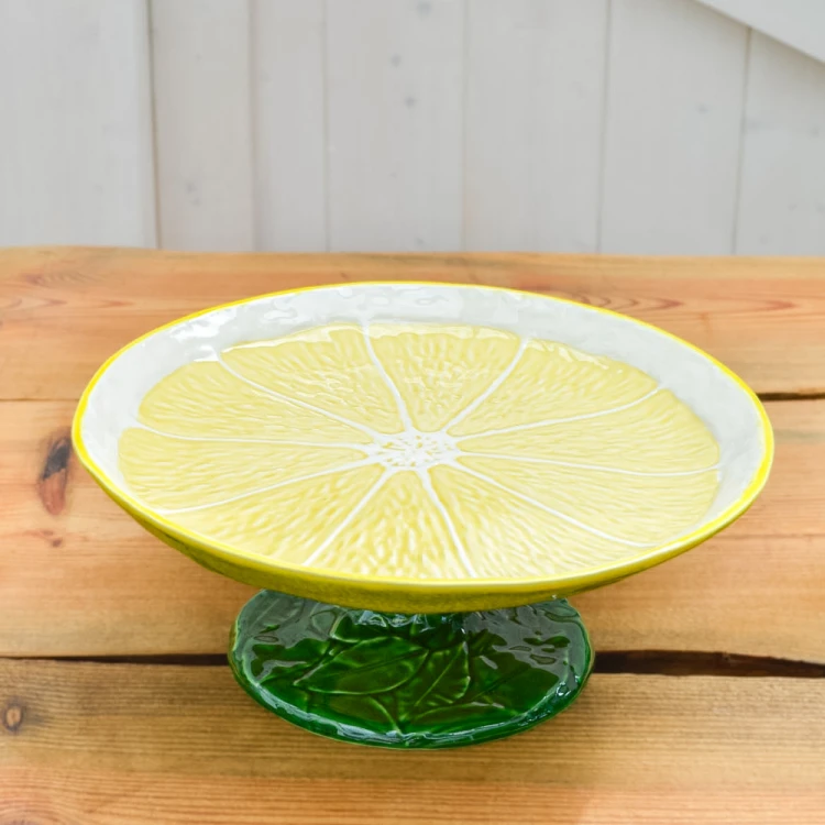 Ceramiczna patera na tort cytryna 33 cm