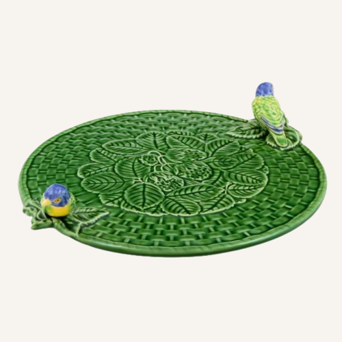 Ceramiczna patera na sery z ptaszkami 37 cm Bordallo Pinheiro