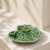 Ceramiczny liść geranium z żabką 13 cm.png