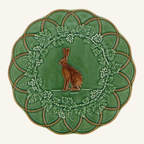 Ceramiczny talerz deserowy z zającem 24 cm Bordallo Pinheiro Woods